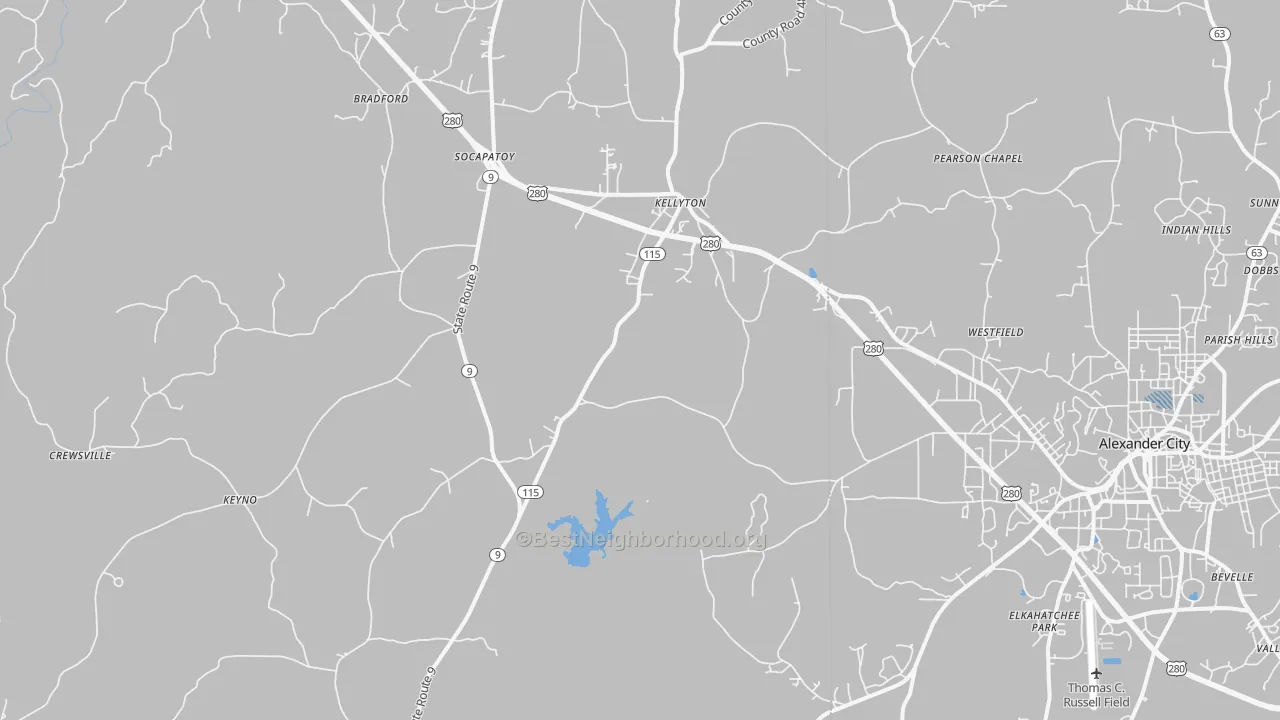 Transit Grade map of 35089, AL