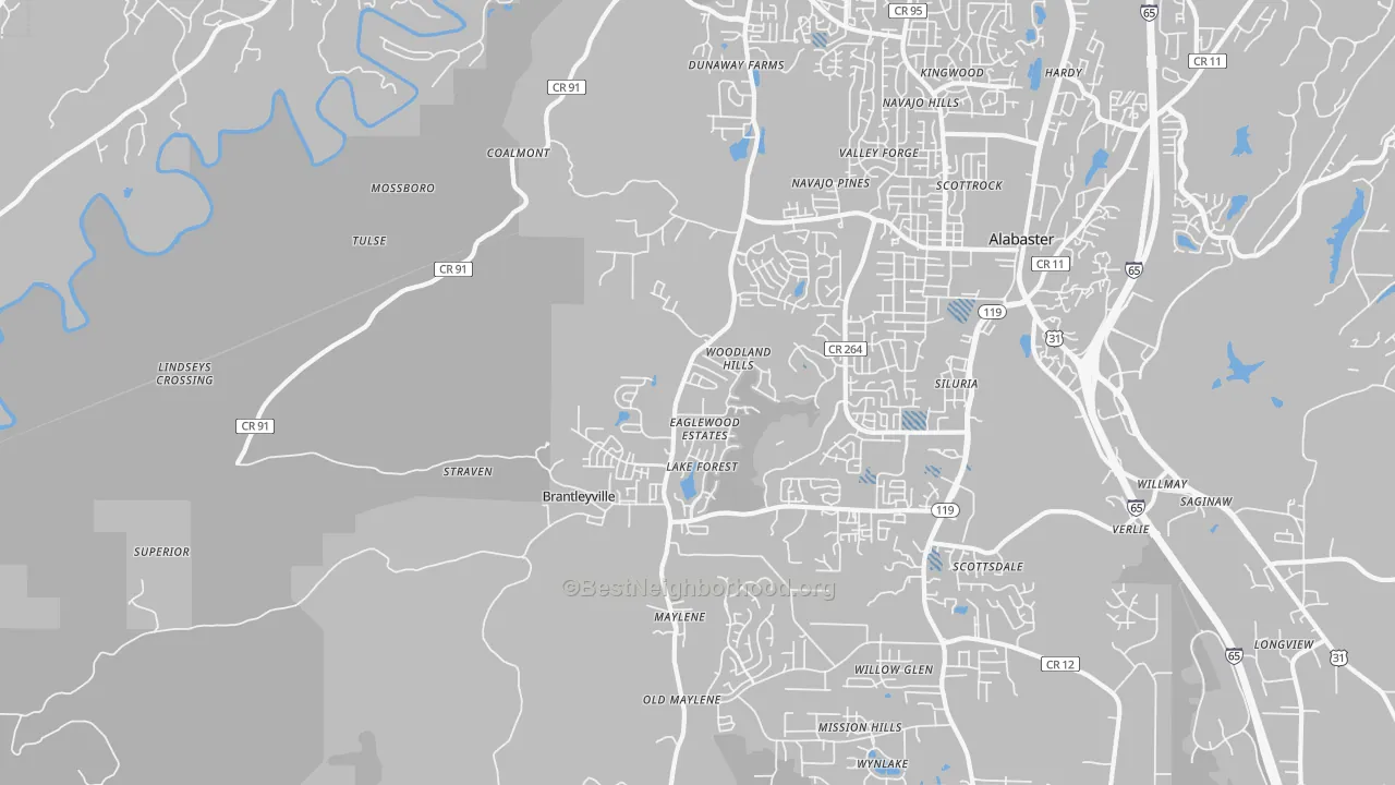 Transit Grade map of 35114, AL