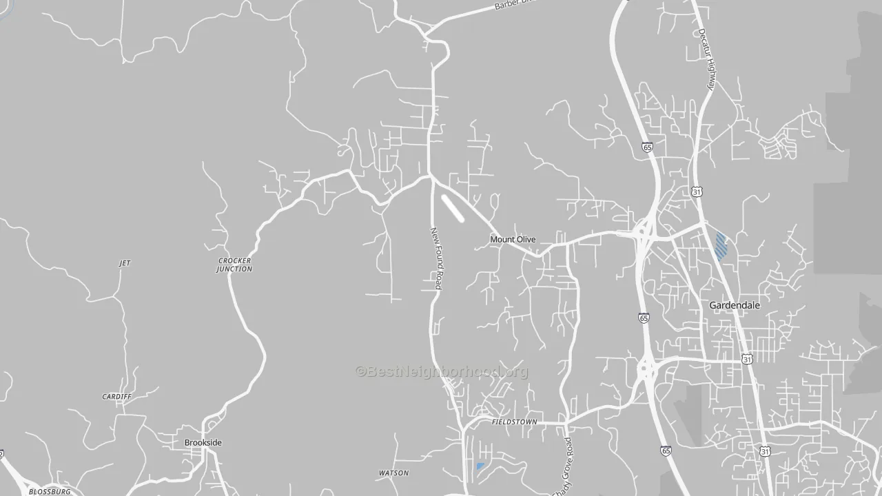 Transit Grade map of 35117, AL