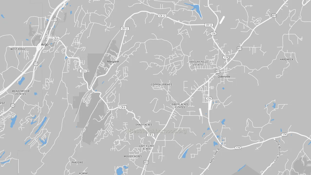Transit Grade map of 35120, AL