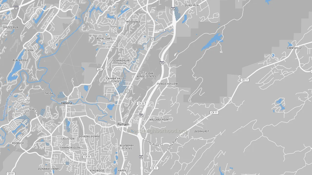 Transit Grade map of 35124, AL