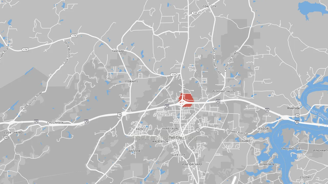 Transit Grade map of 35125, AL