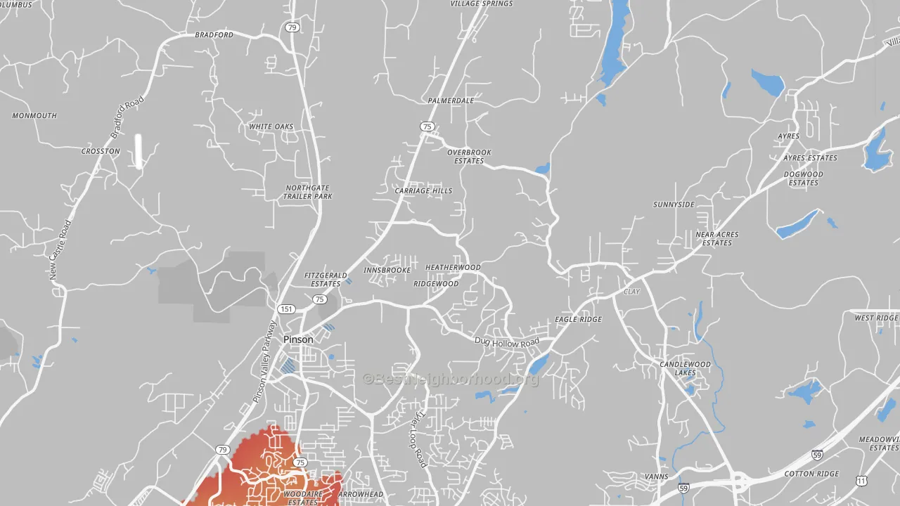 Transit Grade map of 35126, AL