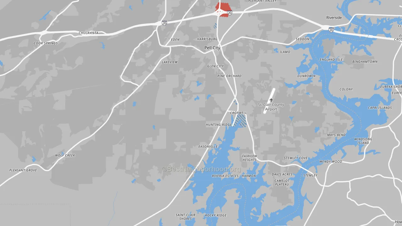 Transit Grade map of 35128, AL