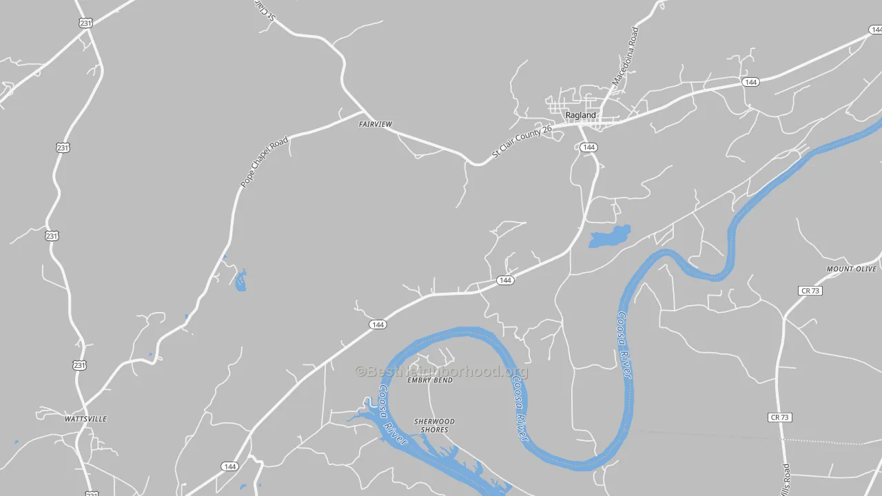 Transit Grade map of 35131, AL