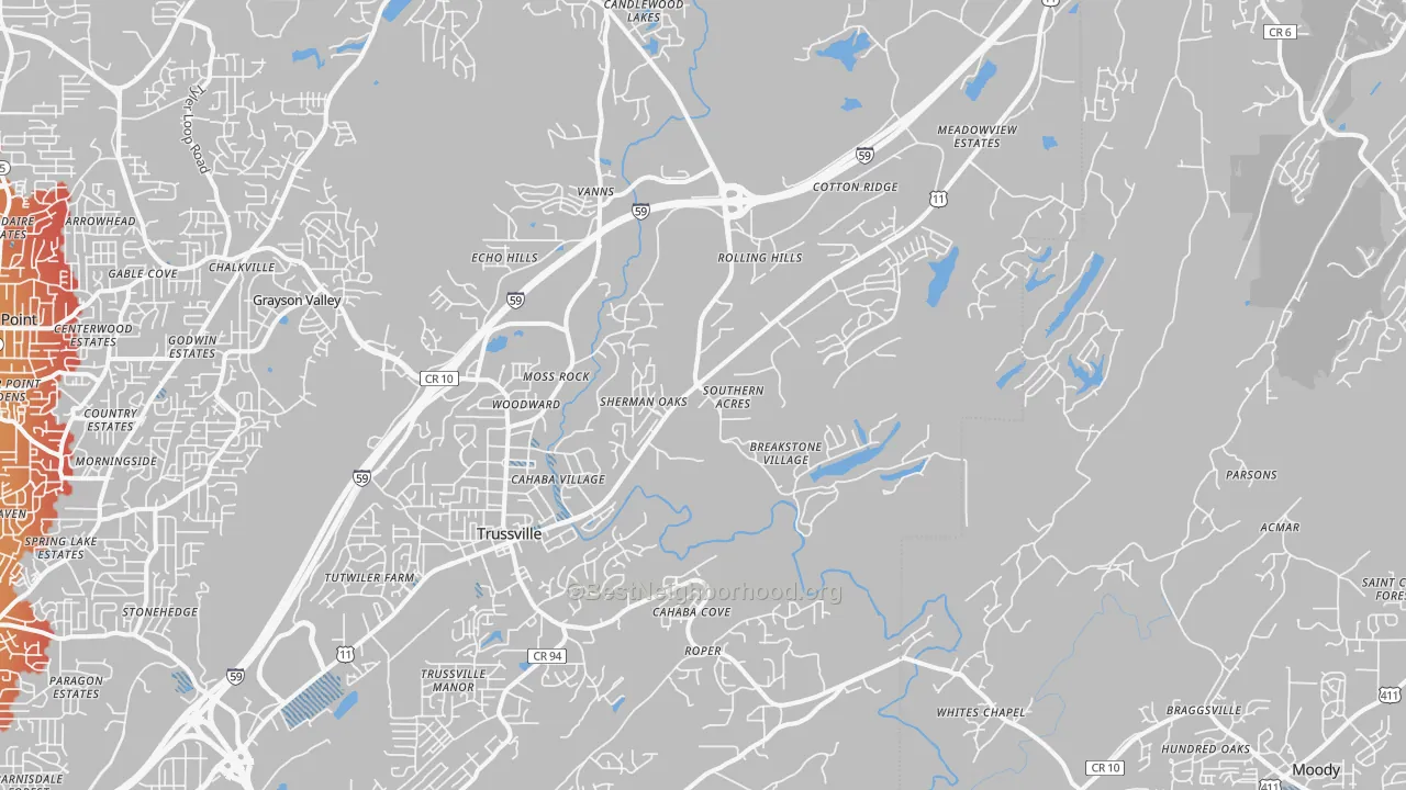 Transit Grade map of 35173, AL