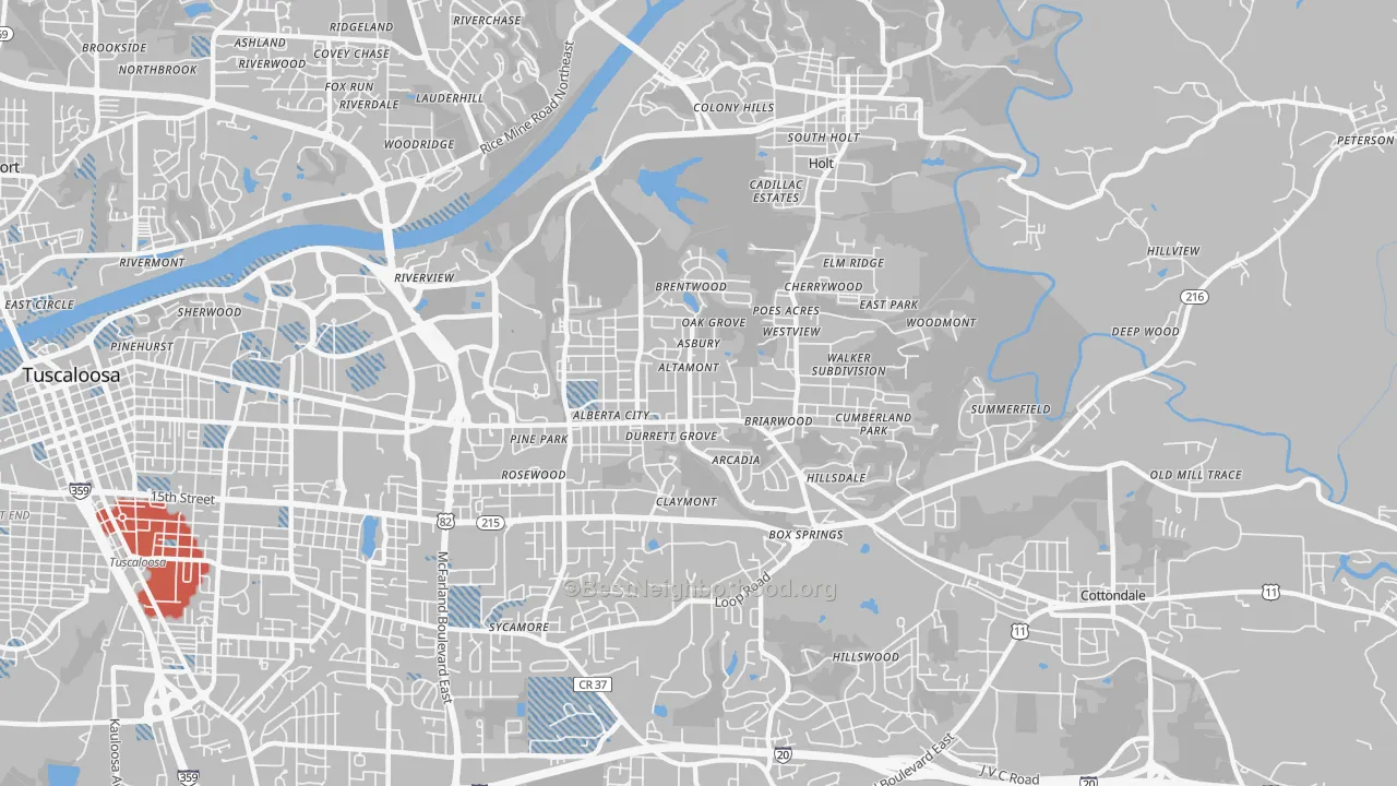 Transit Grade map of 35404, AL