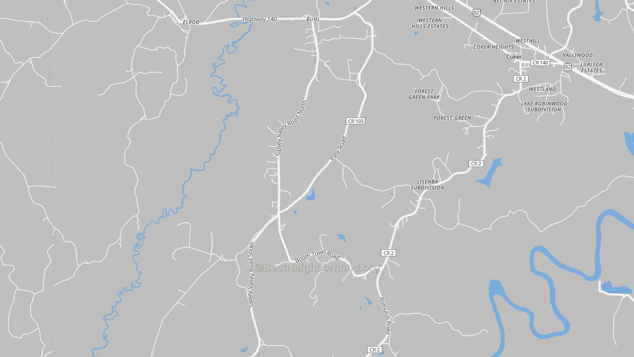 Transit Grade map of 35446, AL