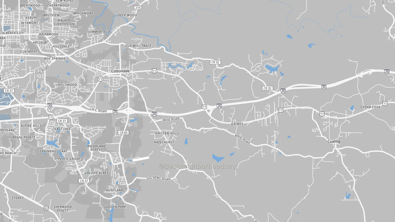 Transit Grade map of 35453, AL