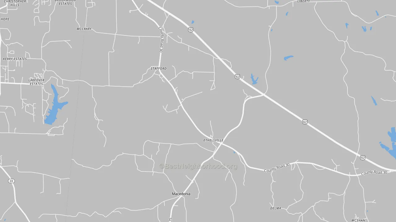 Transit Grade map of 35461, AL