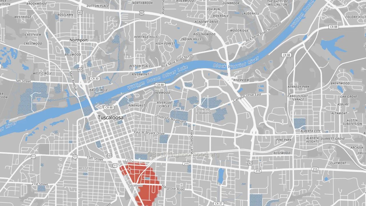 Transit Grade map of 35487, AL