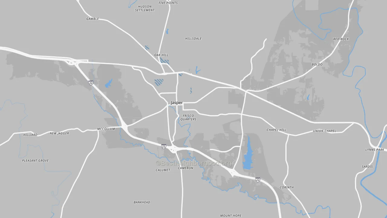 Transit Grade map of 35501, AL