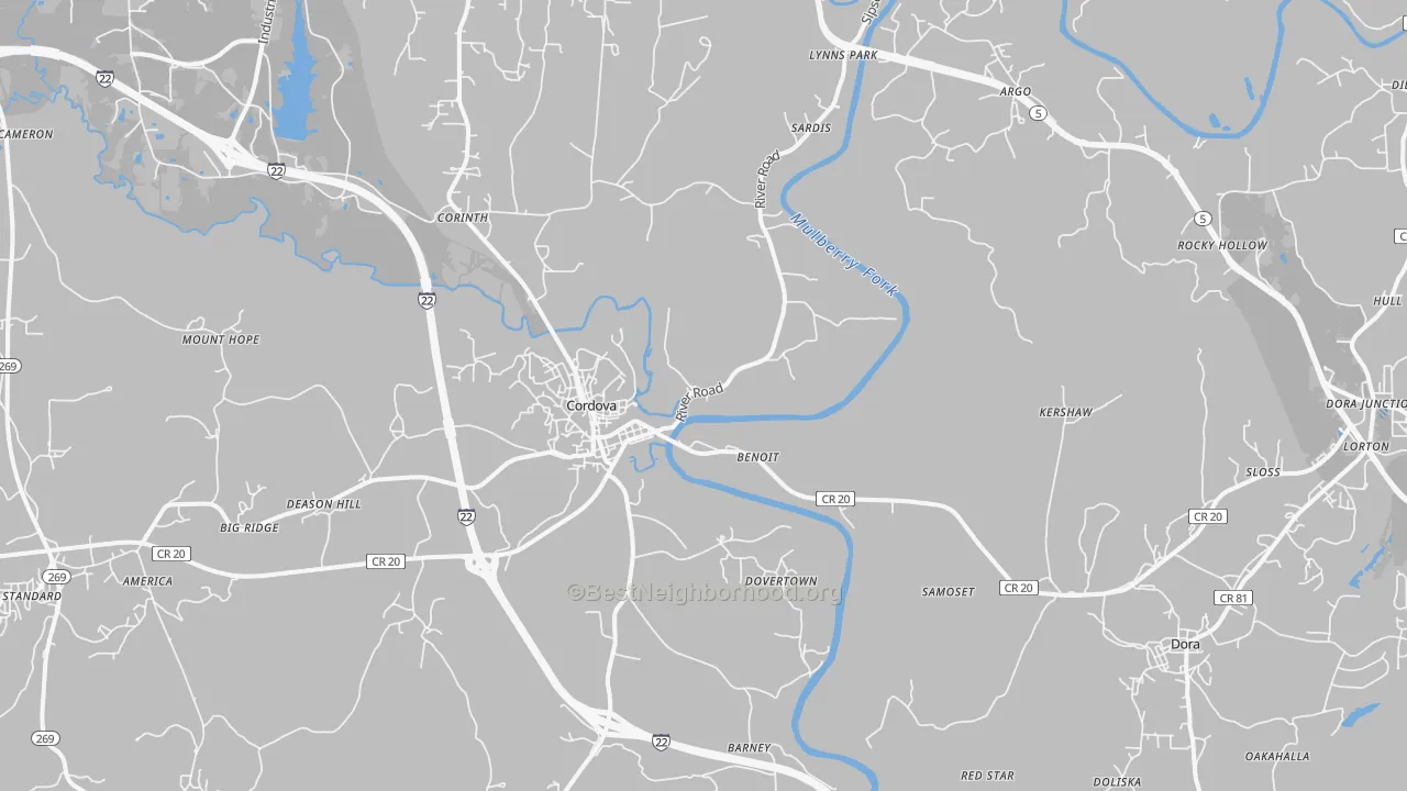 Transit Grade map of 35550, AL
