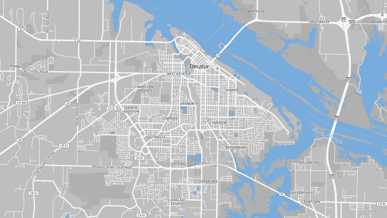 Transit Grade map of 35601, AL