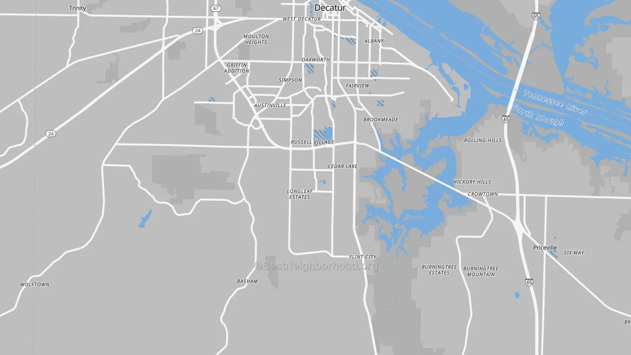 Transit Grade map of 35603, AL