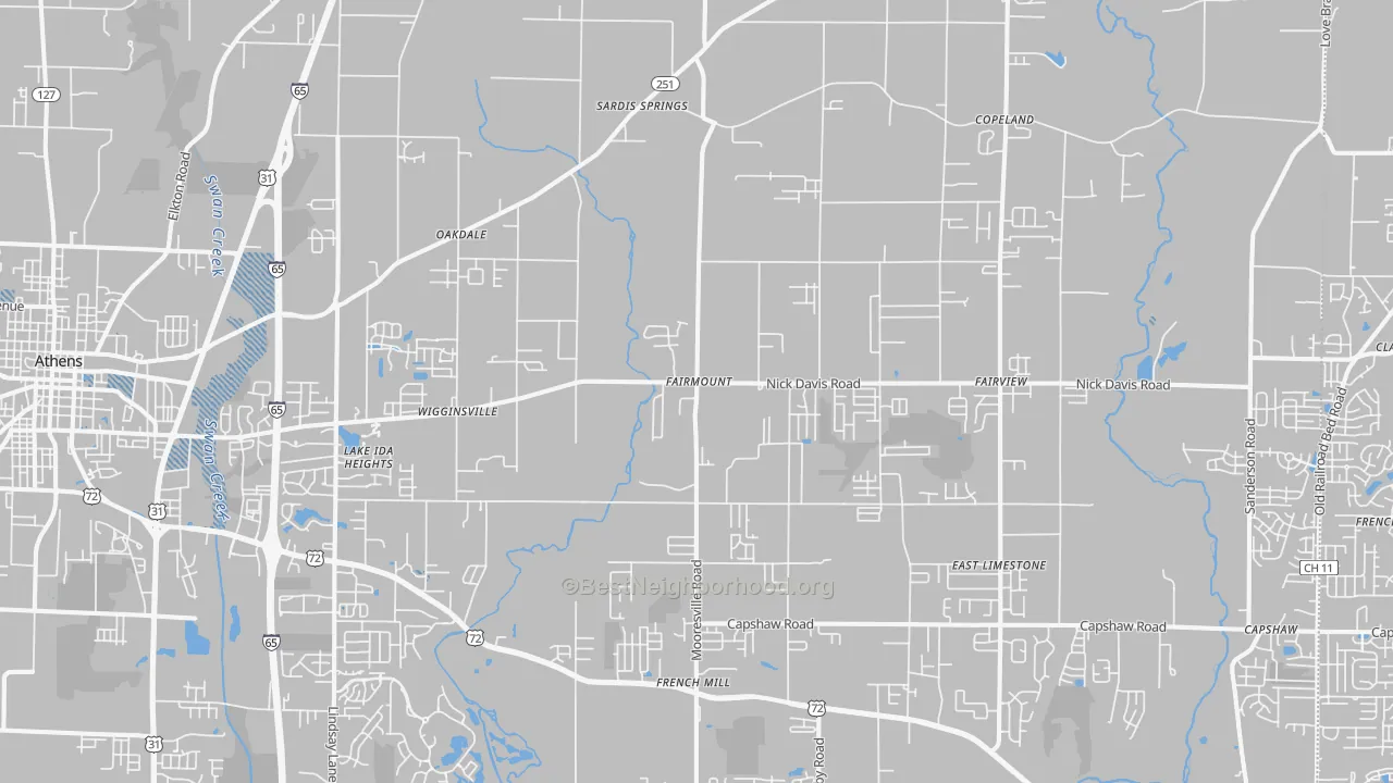 Transit Grade map of 35613, AL