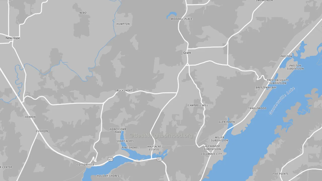 Transit Grade map of 35747, AL
