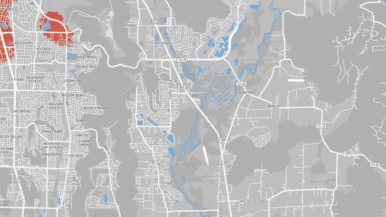 Transit Grade map of 35763, AL