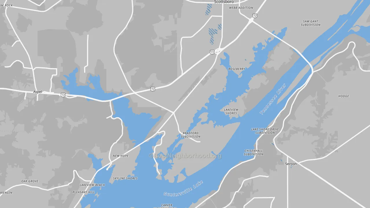Transit Grade map of 35769, AL