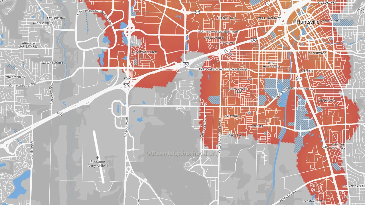 Transit Grade map of 35808, AL