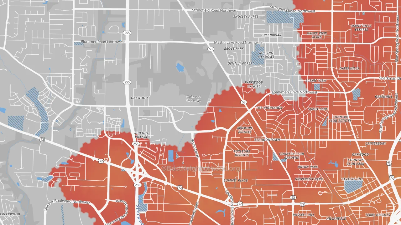 Transit Grade map of 35896, AL