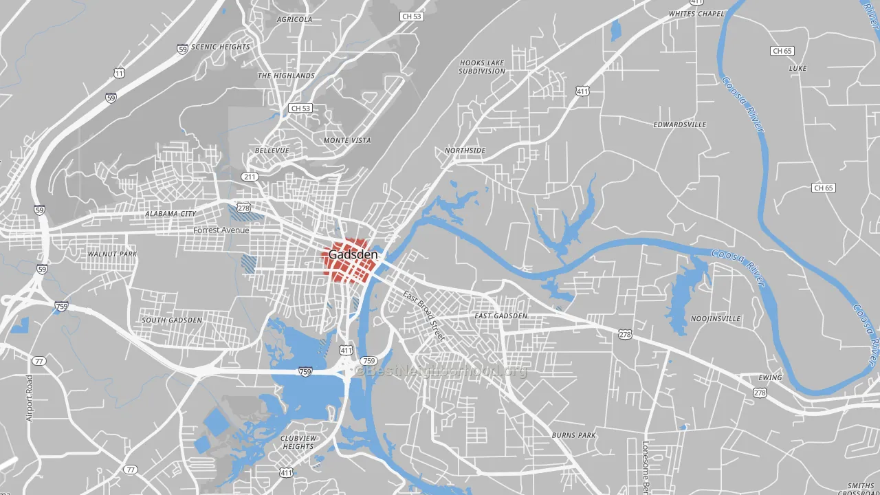 Transit Grade map of 35901, AL