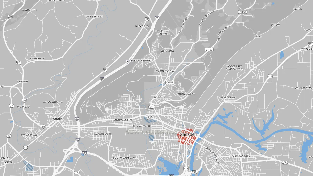 Transit Grade map of 35904, AL