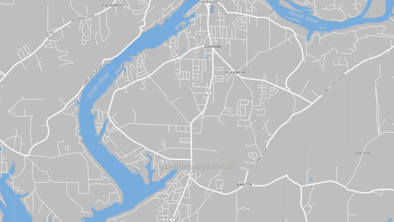 Transit Grade map of 35907, AL
