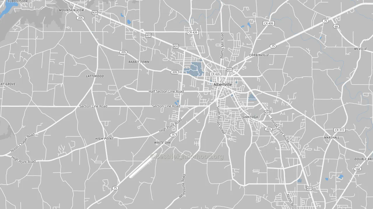Transit Grade map of 35950, AL