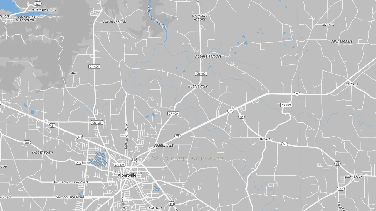 Transit Grade map of 35951, AL