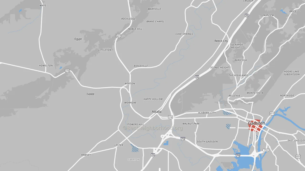 Transit Grade map of 35954, AL