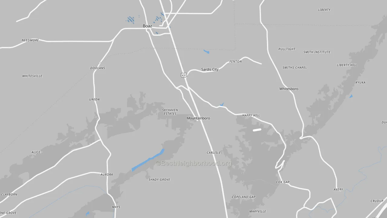 Transit Grade map of 35956, AL