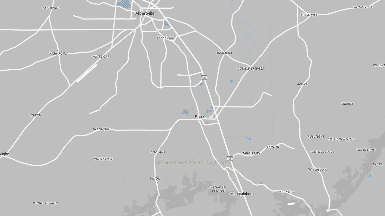 Transit Grade map of 35957, AL