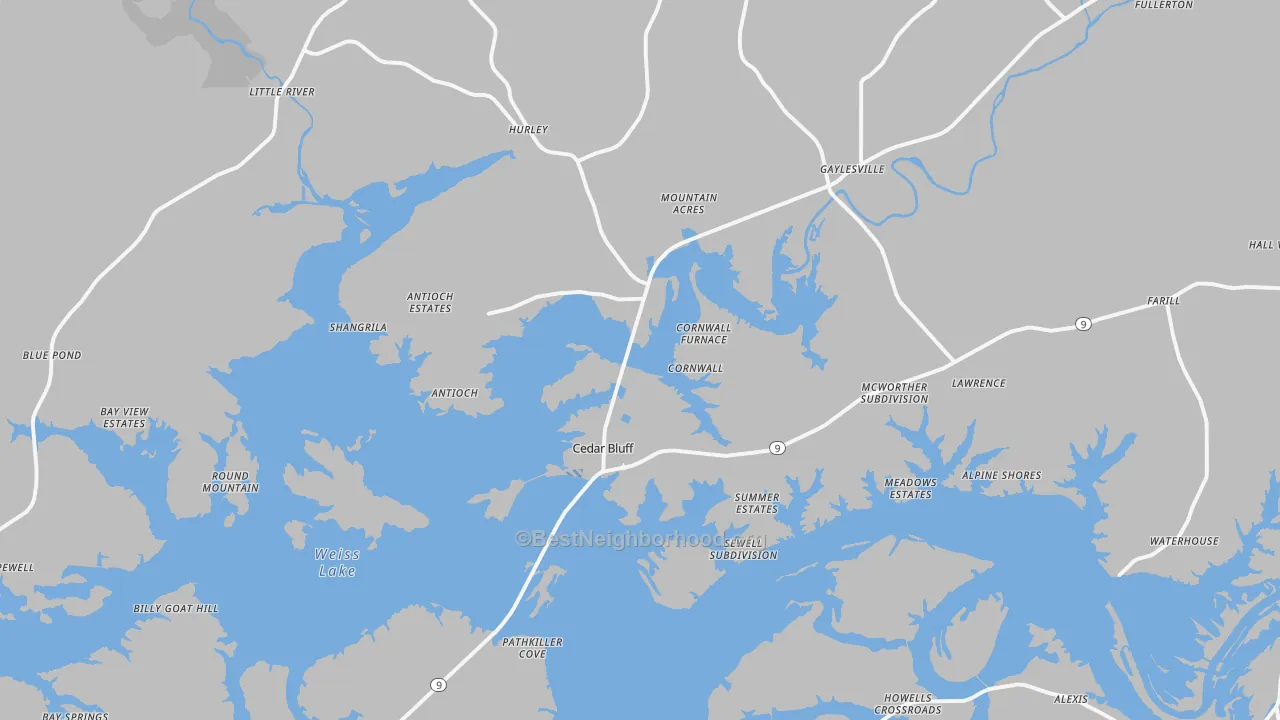 Transit Grade map of 35959, AL