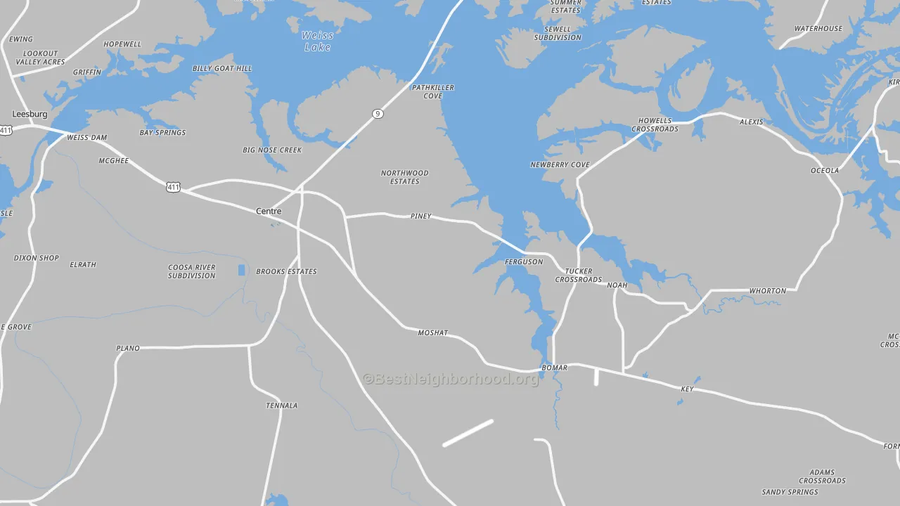 Transit Grade map of 35960, AL