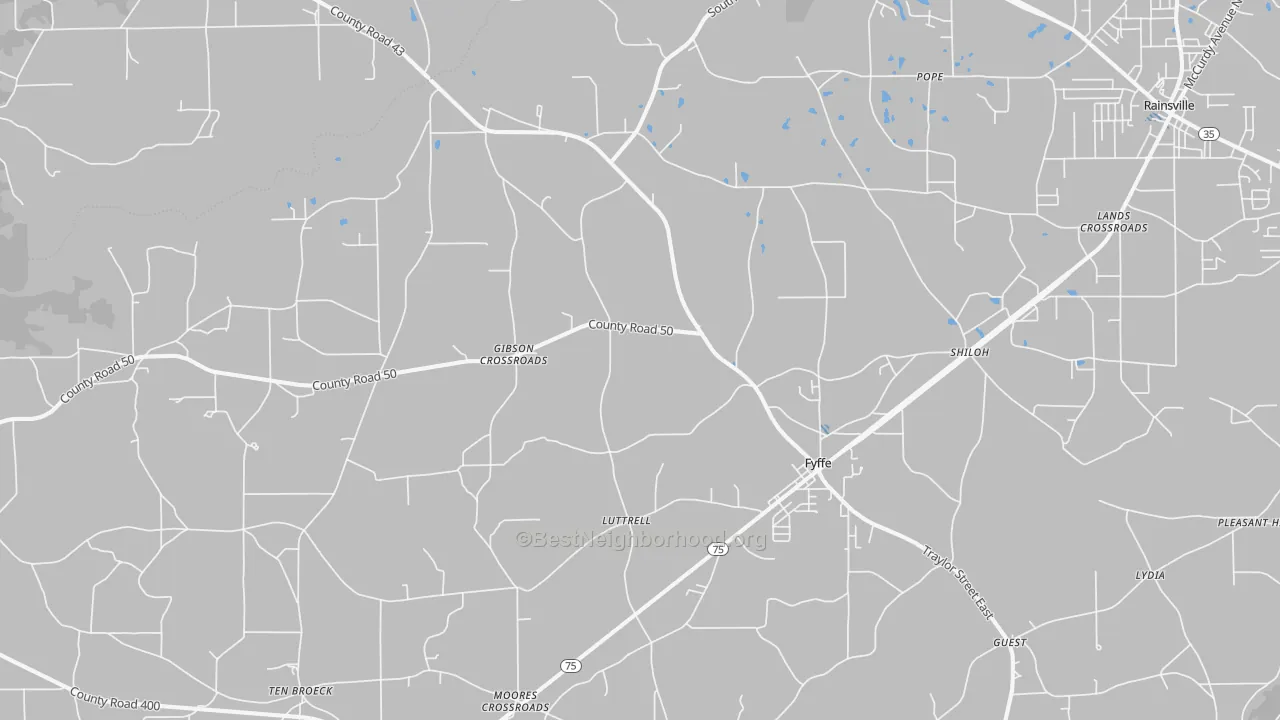 Transit Grade map of 35971, AL