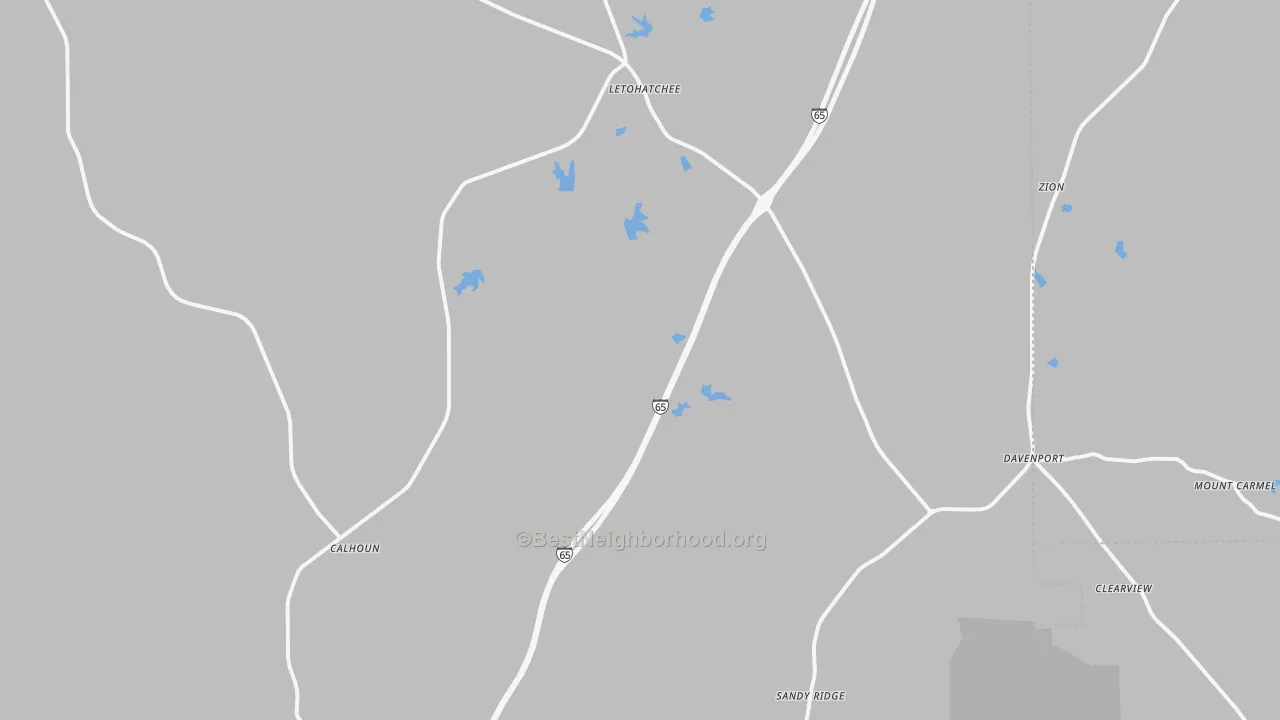 Transit Grade map of 36047, AL