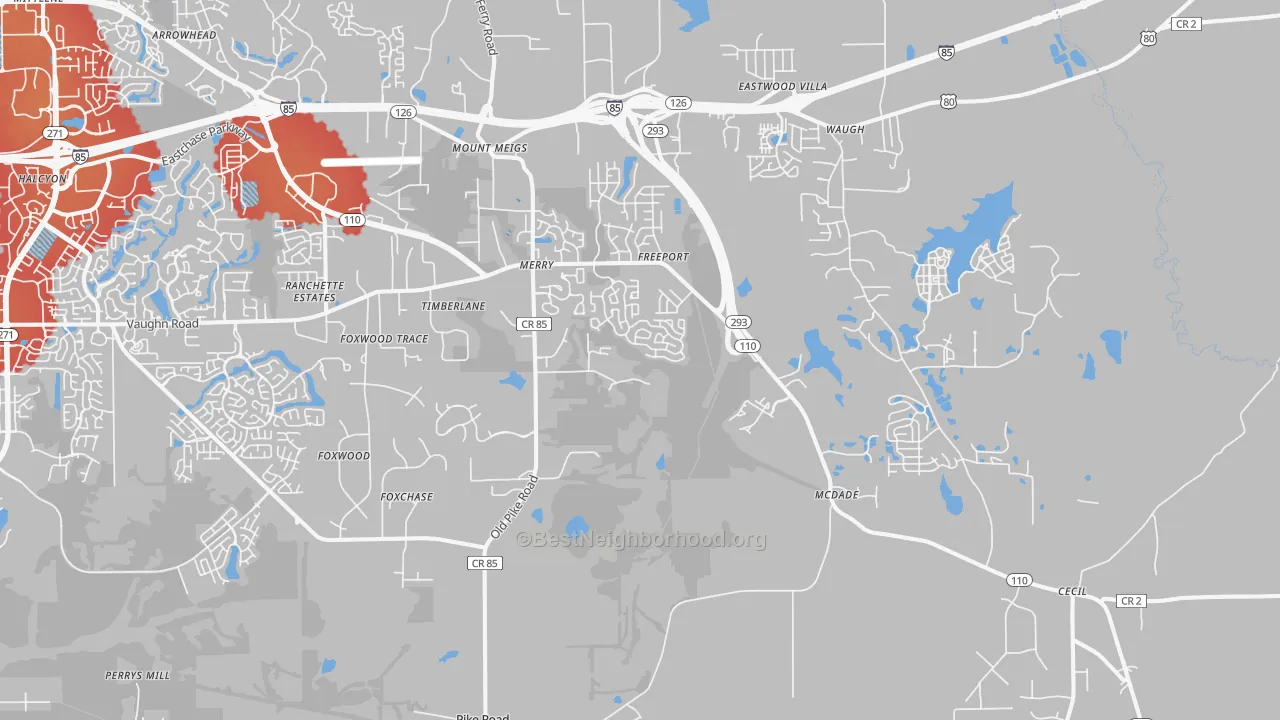 Transit Grade map of 36064, AL