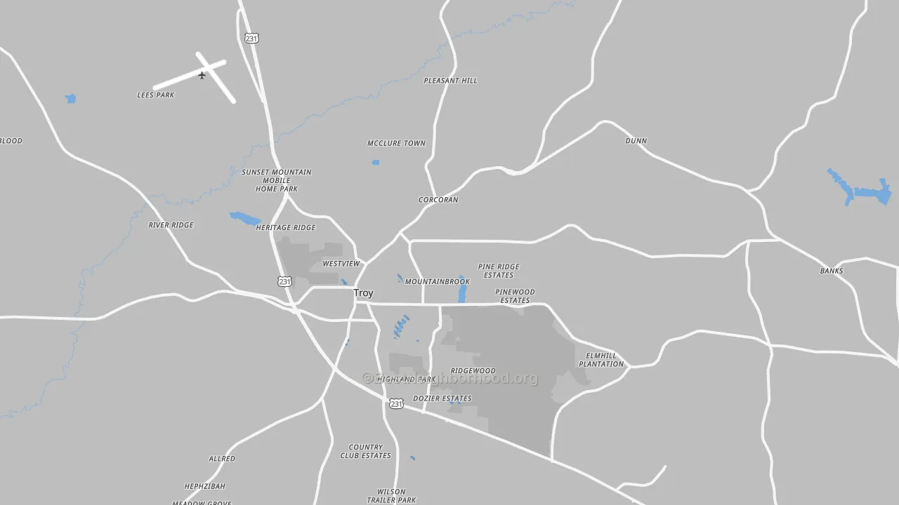 Transit Grade map of 36081, AL
