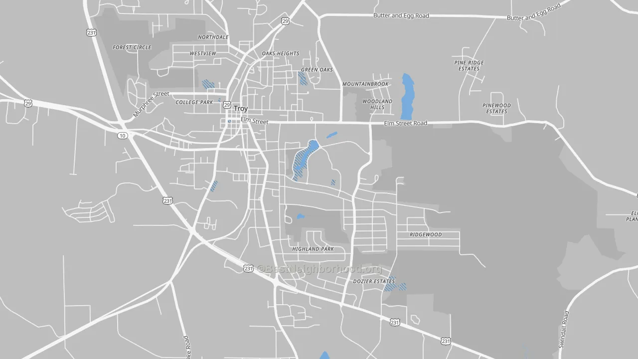 Transit Grade map of 36082, AL