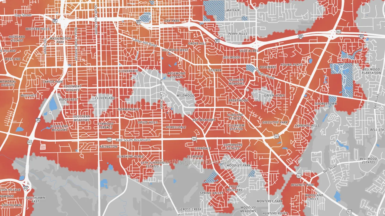 Transit Grade map of 36111, AL