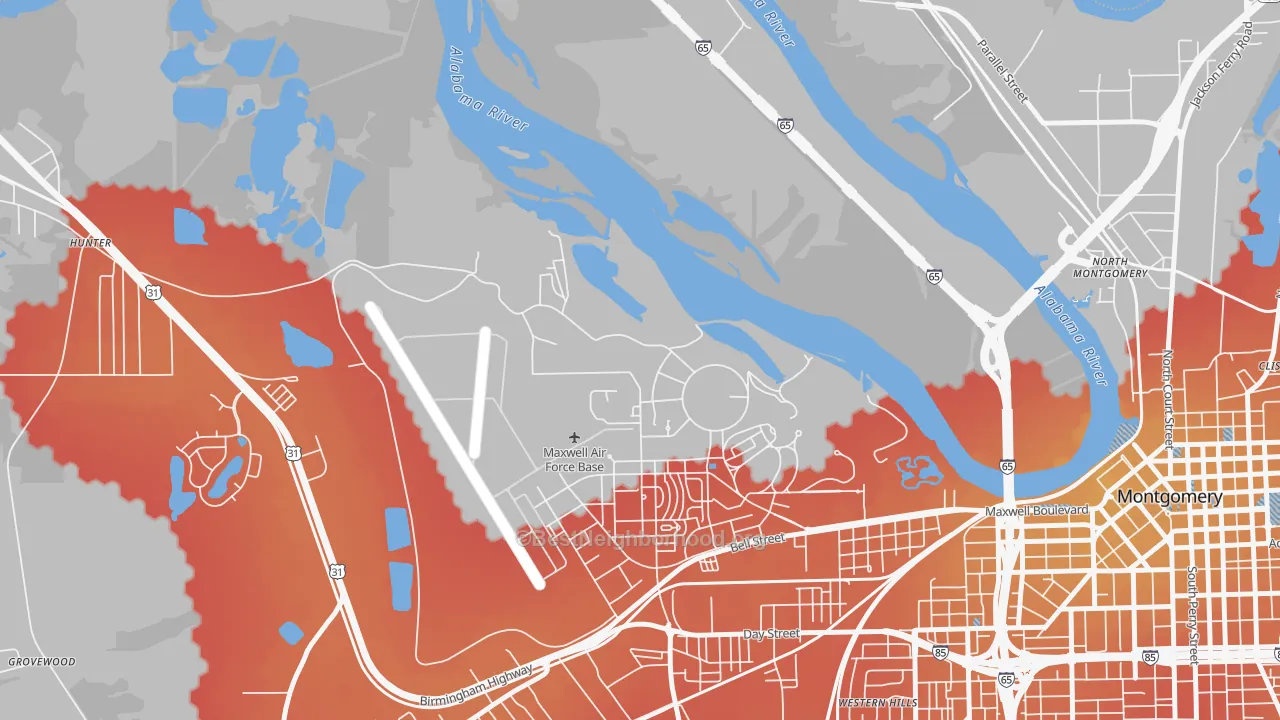 Transit Grade map of 36113, AL