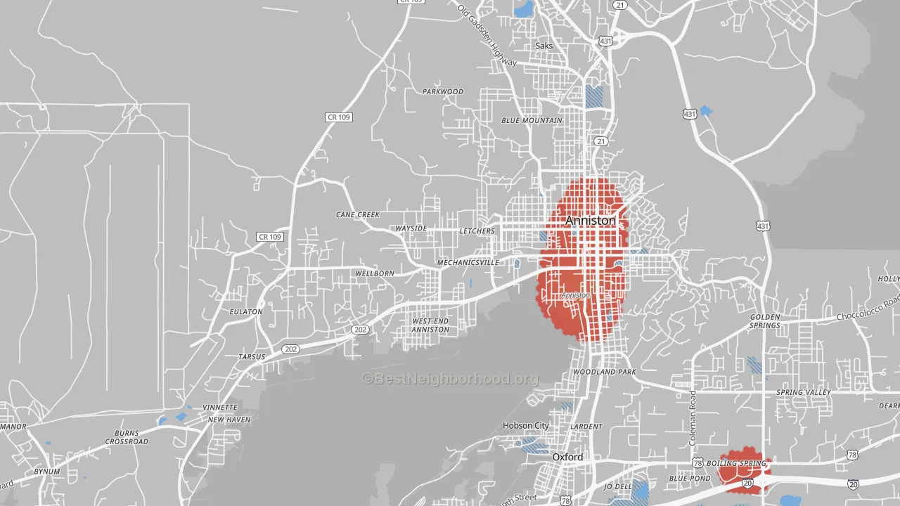 Transit Grade map of 36201, AL