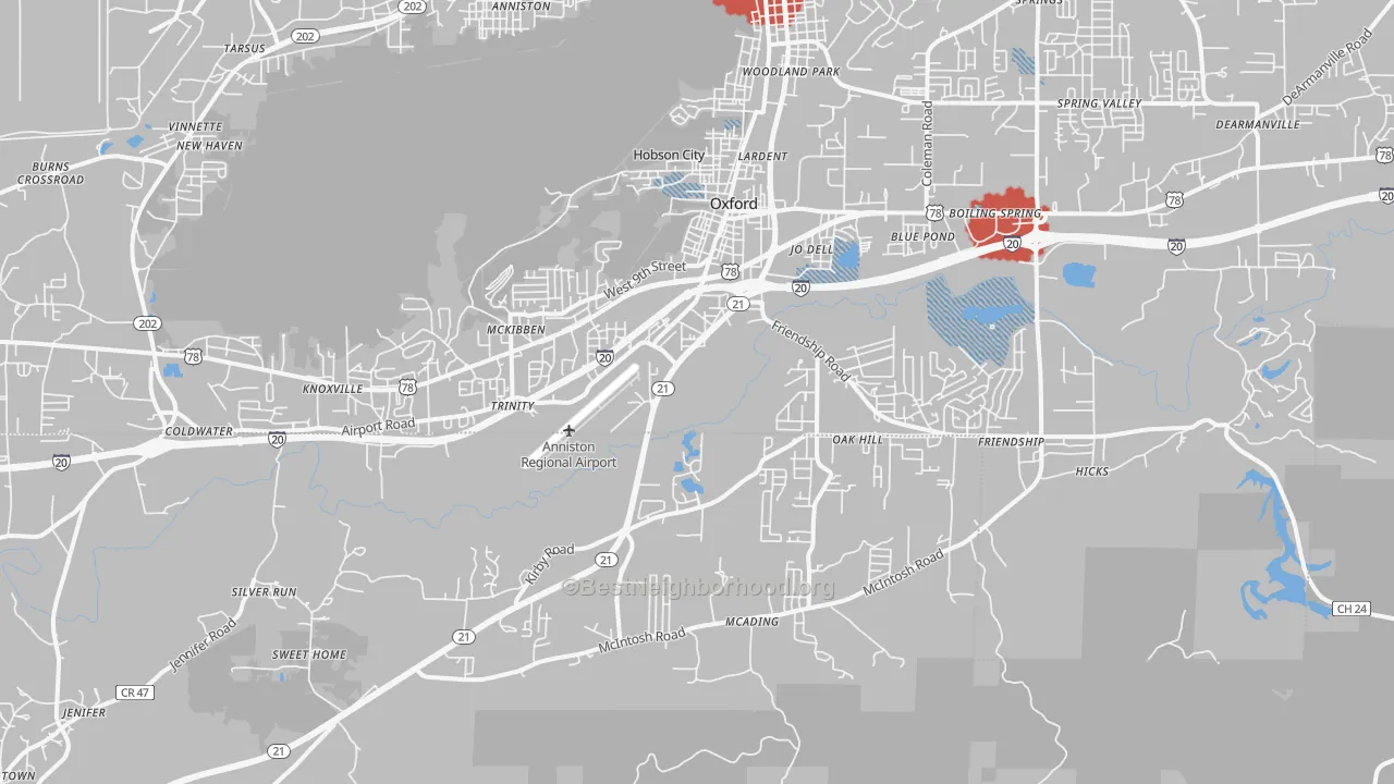 Transit Grade map of 36203, AL