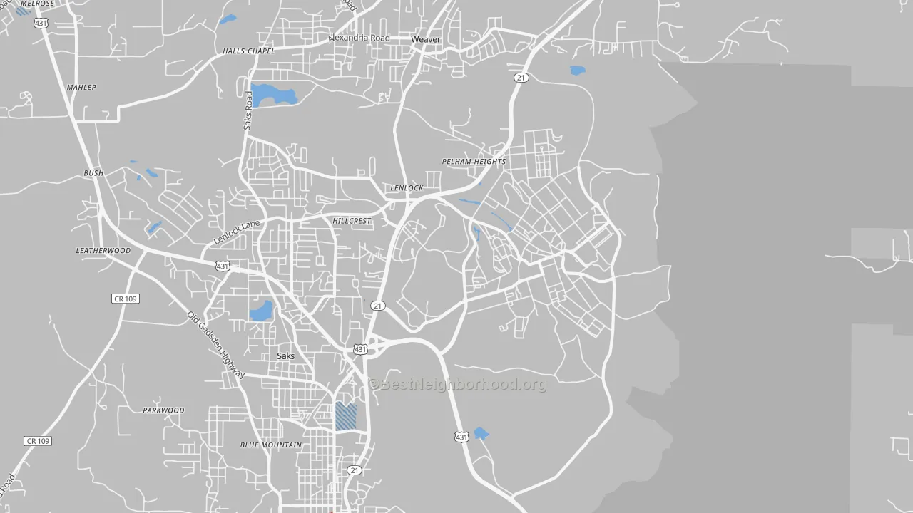 Transit Grade map of 36205, AL