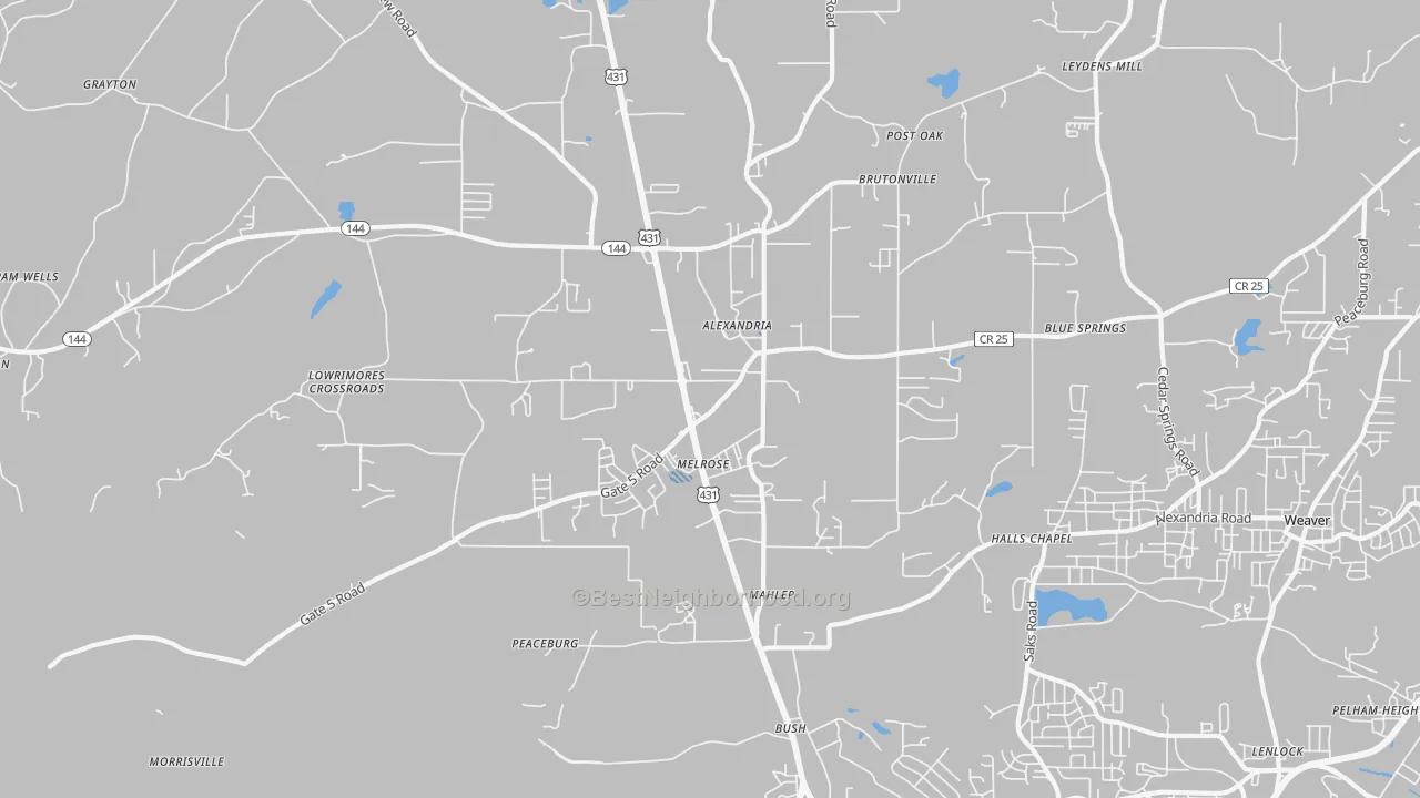 Transit Grade map of 36250, AL
