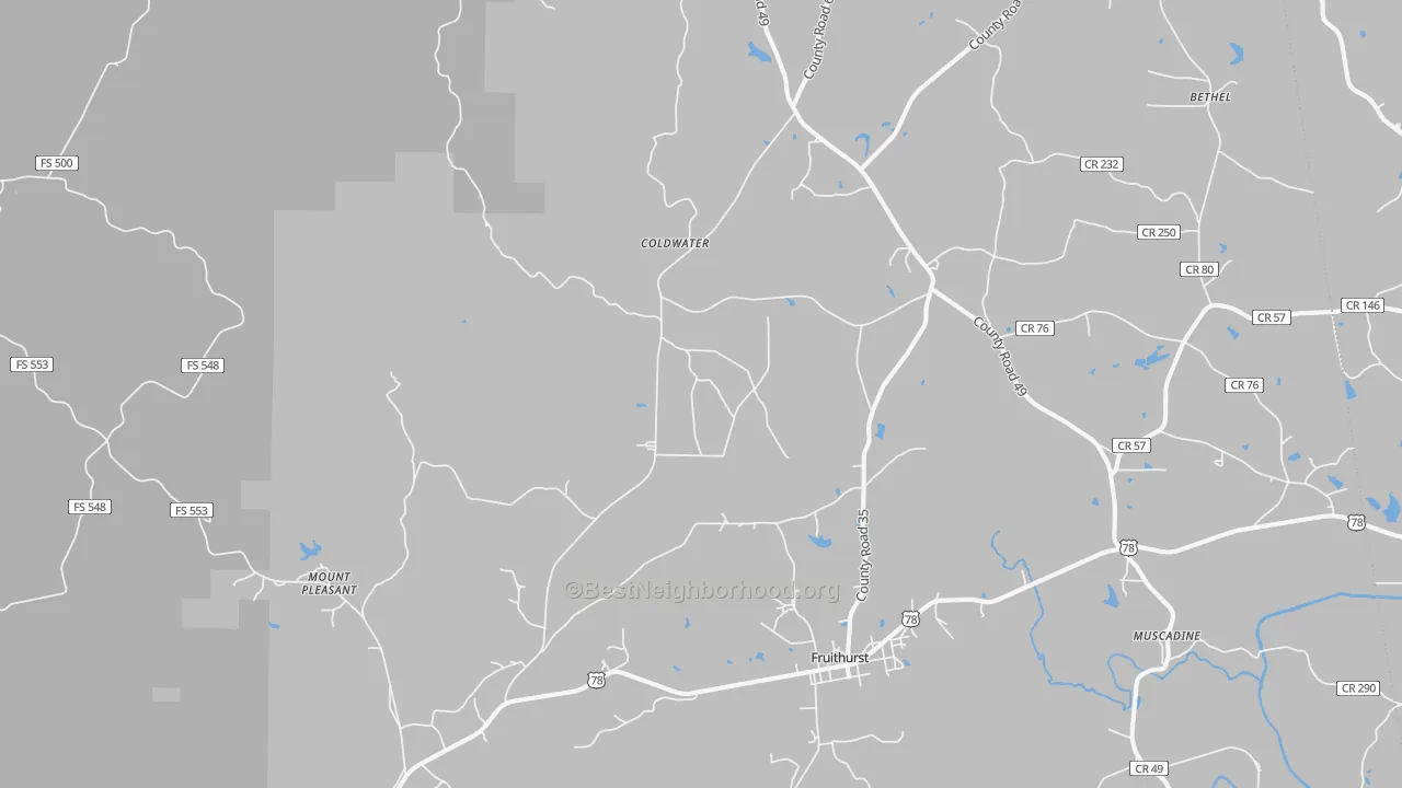 Transit Grade map of 36262, AL