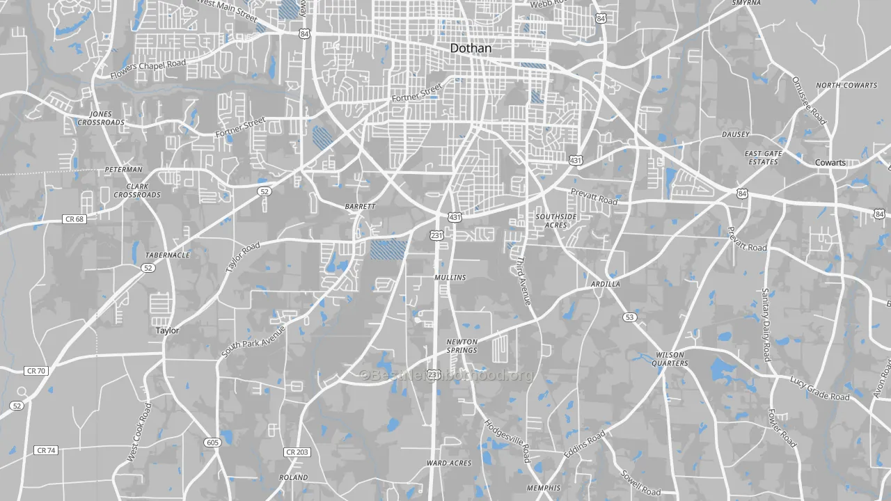 Transit Grade map of 36301, AL