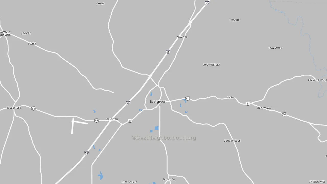Transit Grade map of 36401, AL