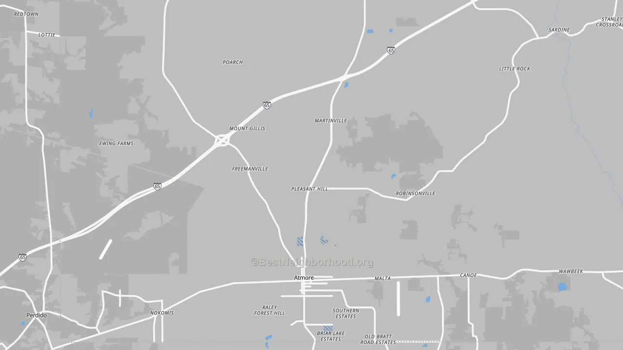 Transit Grade map of 36502, AL
